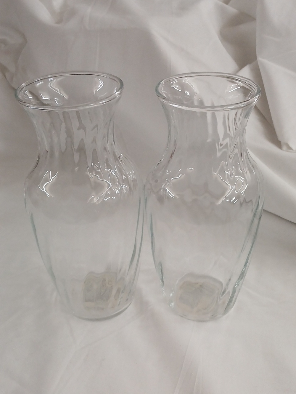 Clear Glass Vase Set - Elegant Transparent Decorative Vases Set Of 2